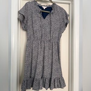 LC Lauren Conrad Navy and White Floral Mini Dress